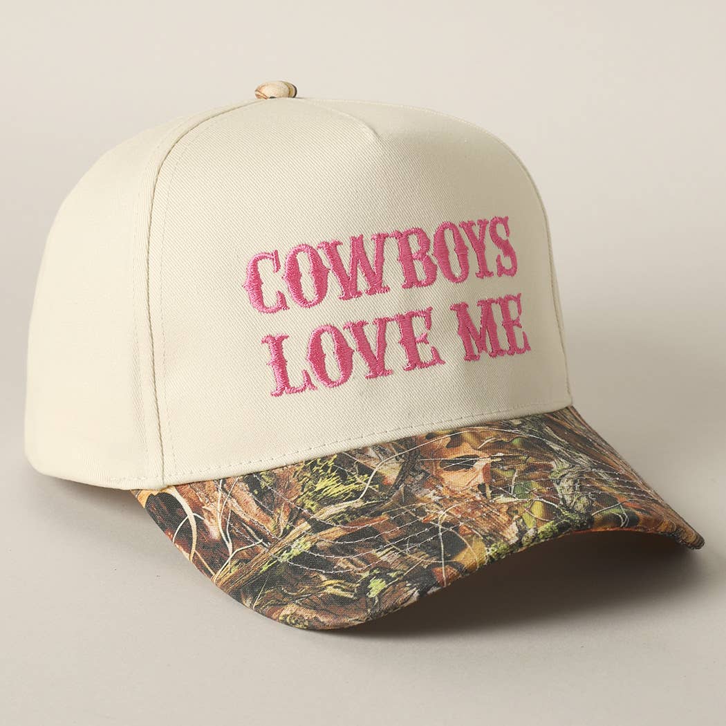 Cowboys Love Me Embroidery Camo Cap