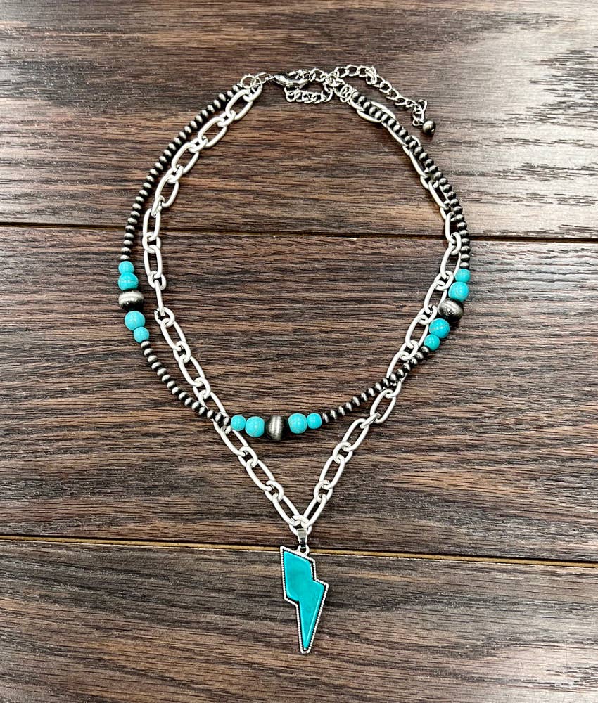 Bolt Turquoise Necklace 18"