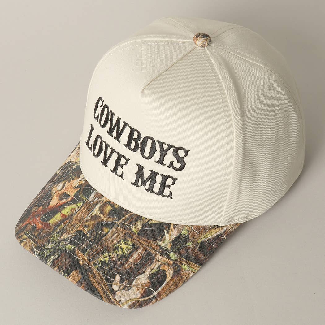 Cowboys Love Me Embroidery Camo Cap