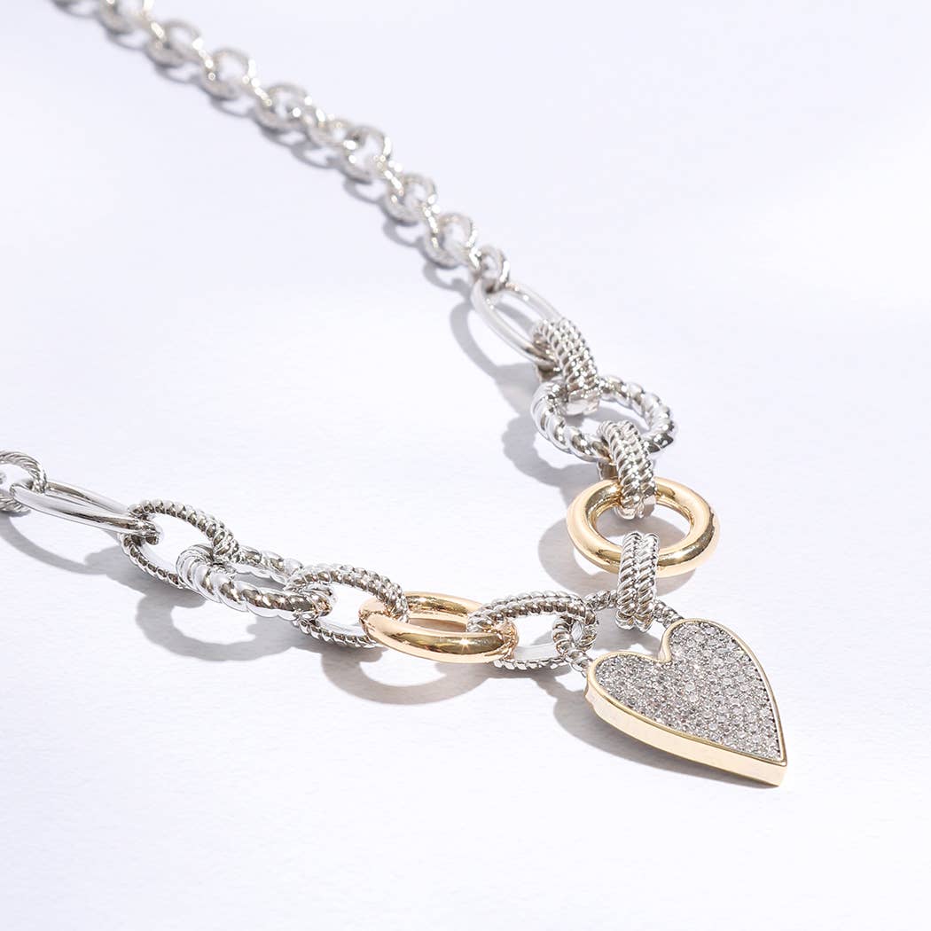 Peyton Heart Charm Link Chain Necklace