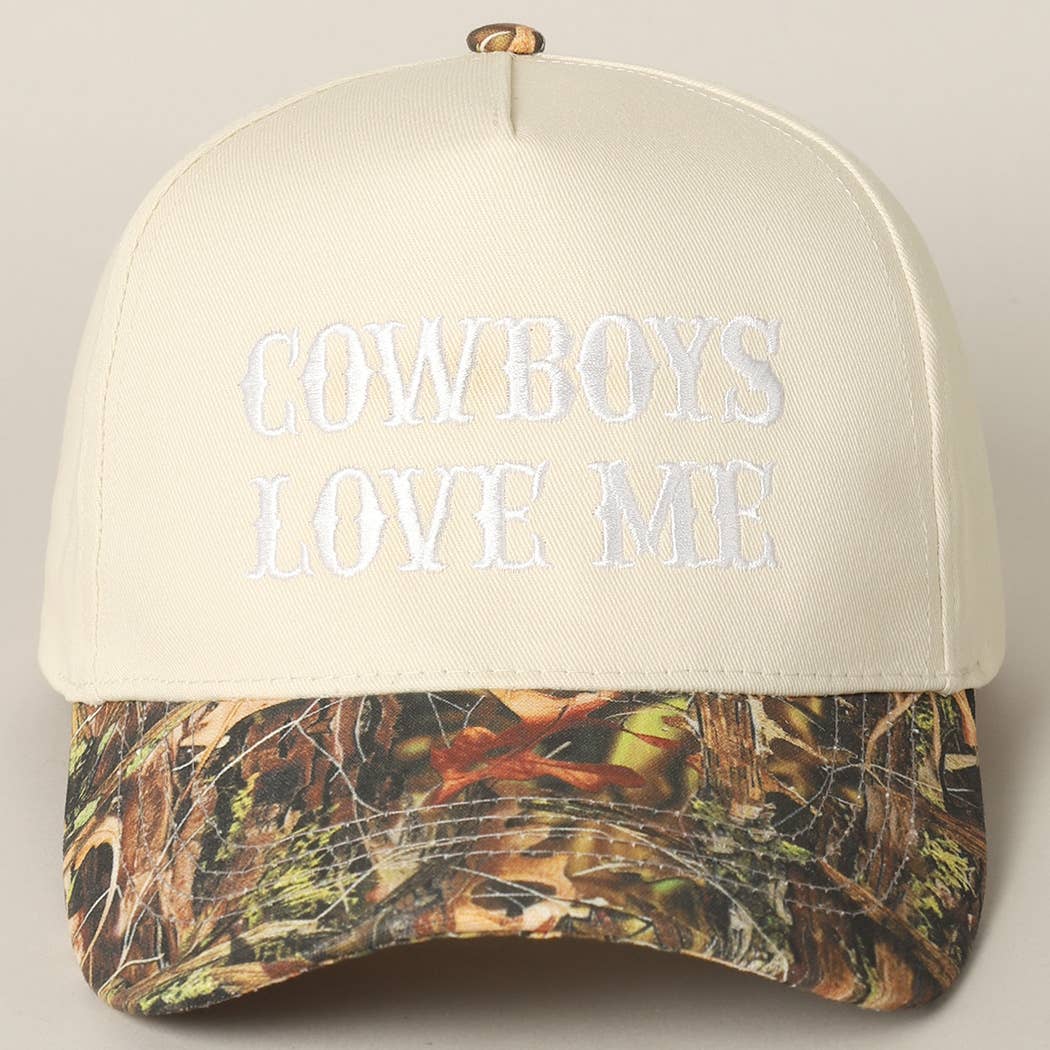 Cowboys Love Me Embroidery Camo Cap