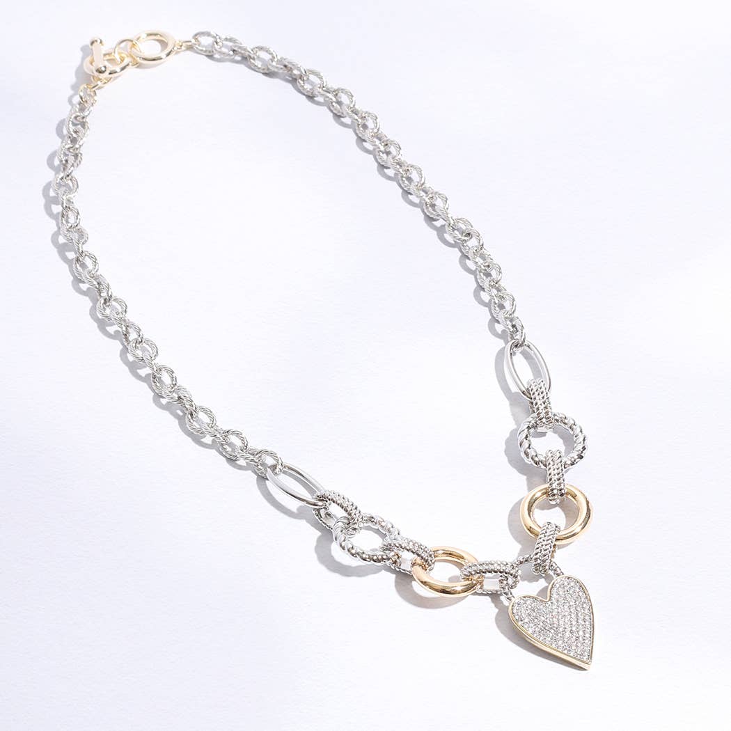 Peyton Heart Charm Link Chain Necklace