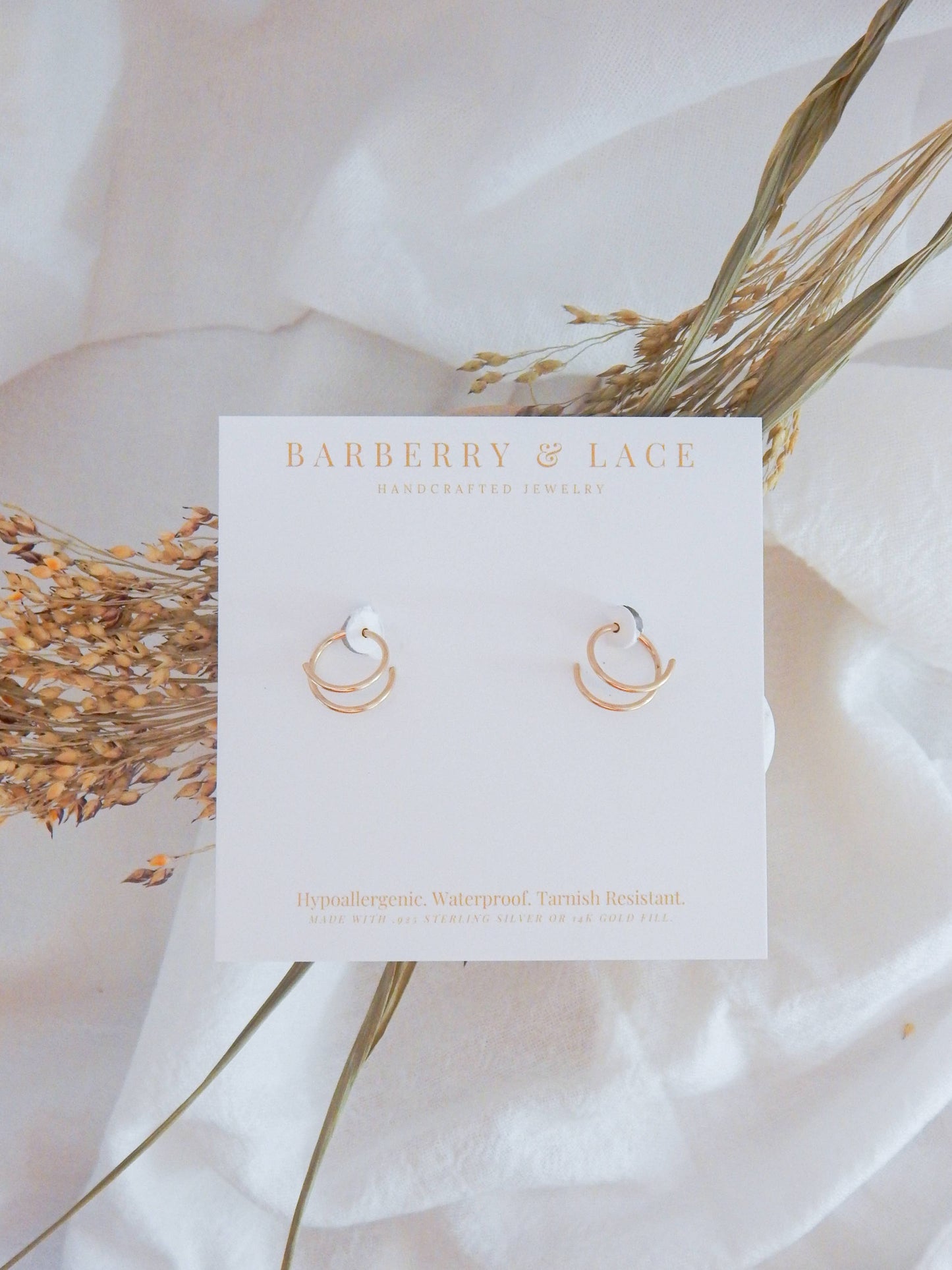 Twist-In Double Huggie Hoop |14k Gold Fill & Sterling Silver