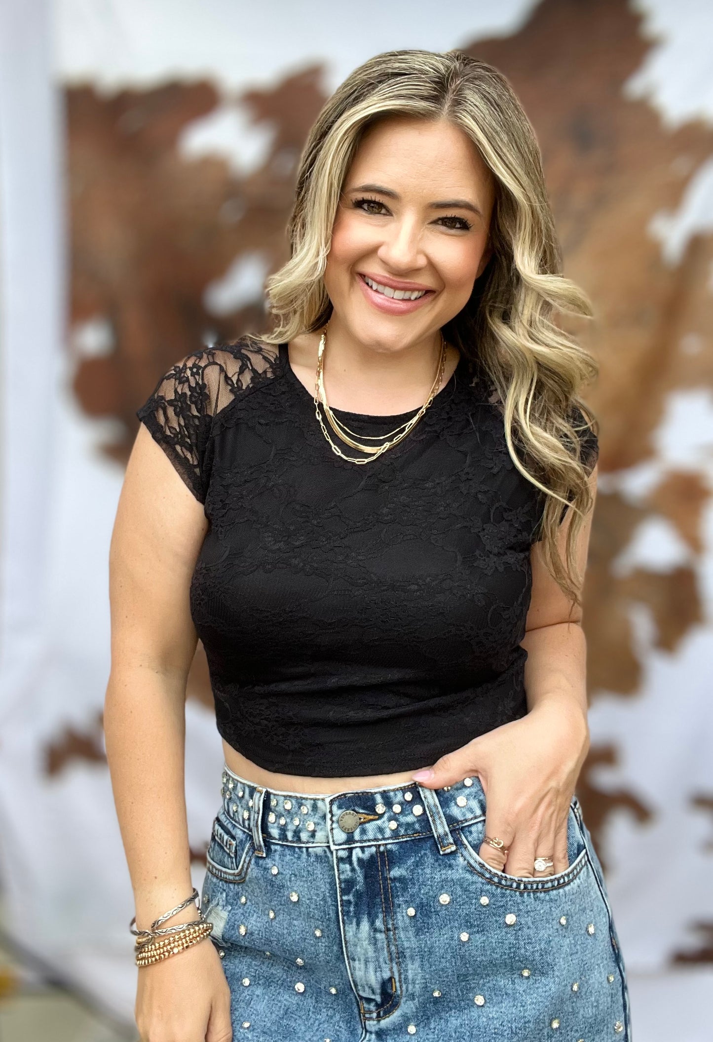 Pretty Woman Floral Lace Crop Top