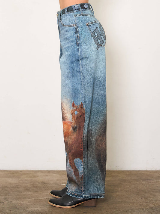 Howdy Horse Print Jeans