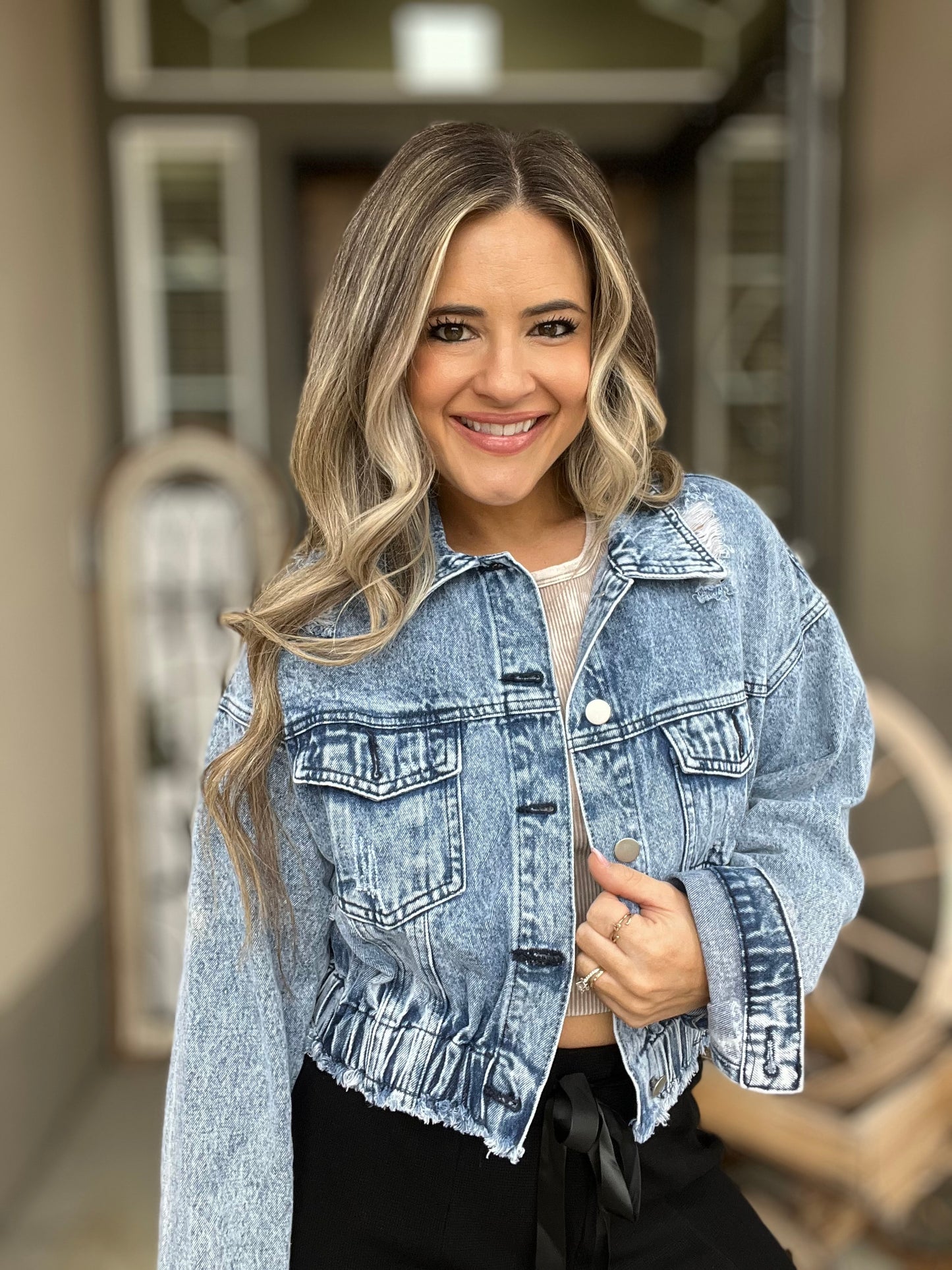 Ripped raw Cropped Denim