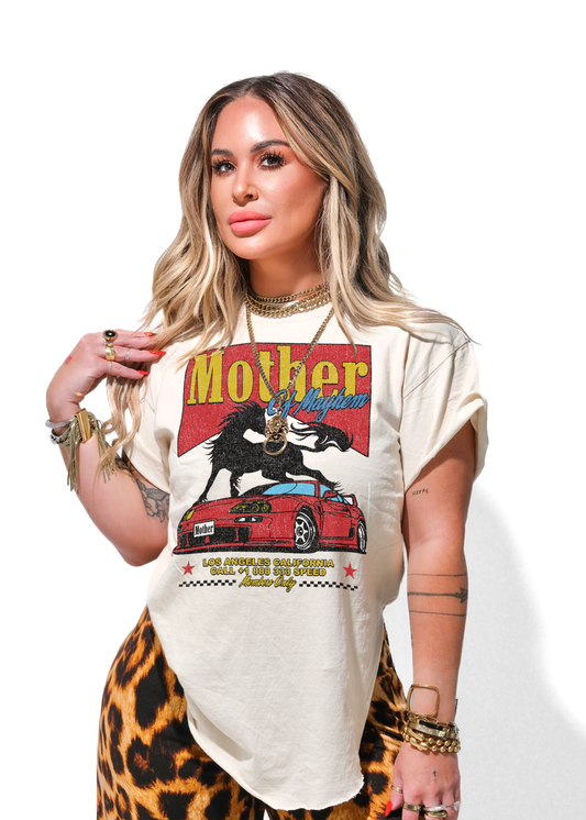 VINTAGE MOTHER OF MAYHEM SIDE SLIT TEE