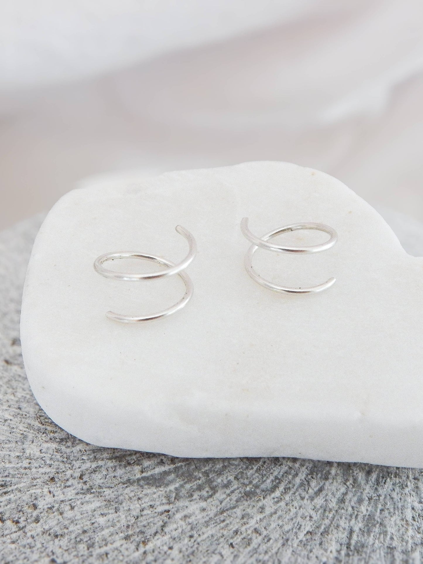 Twist-In Double Huggie Hoop |14k Gold Fill & Sterling Silver