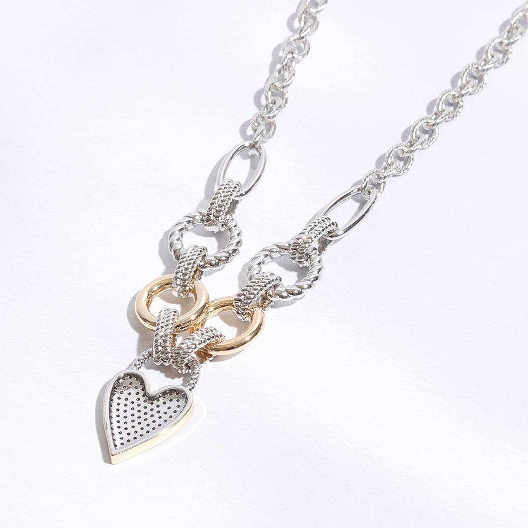 Peyton Heart Charm Link Chain Necklace