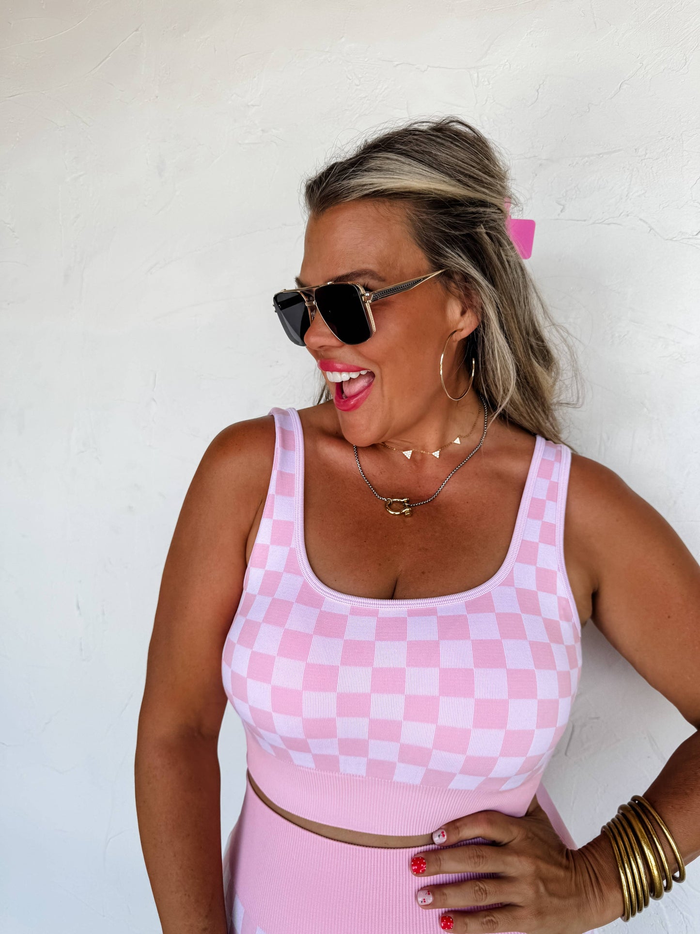 CHECKER BRA & BIKER SHORT SET * Coming Soon *
