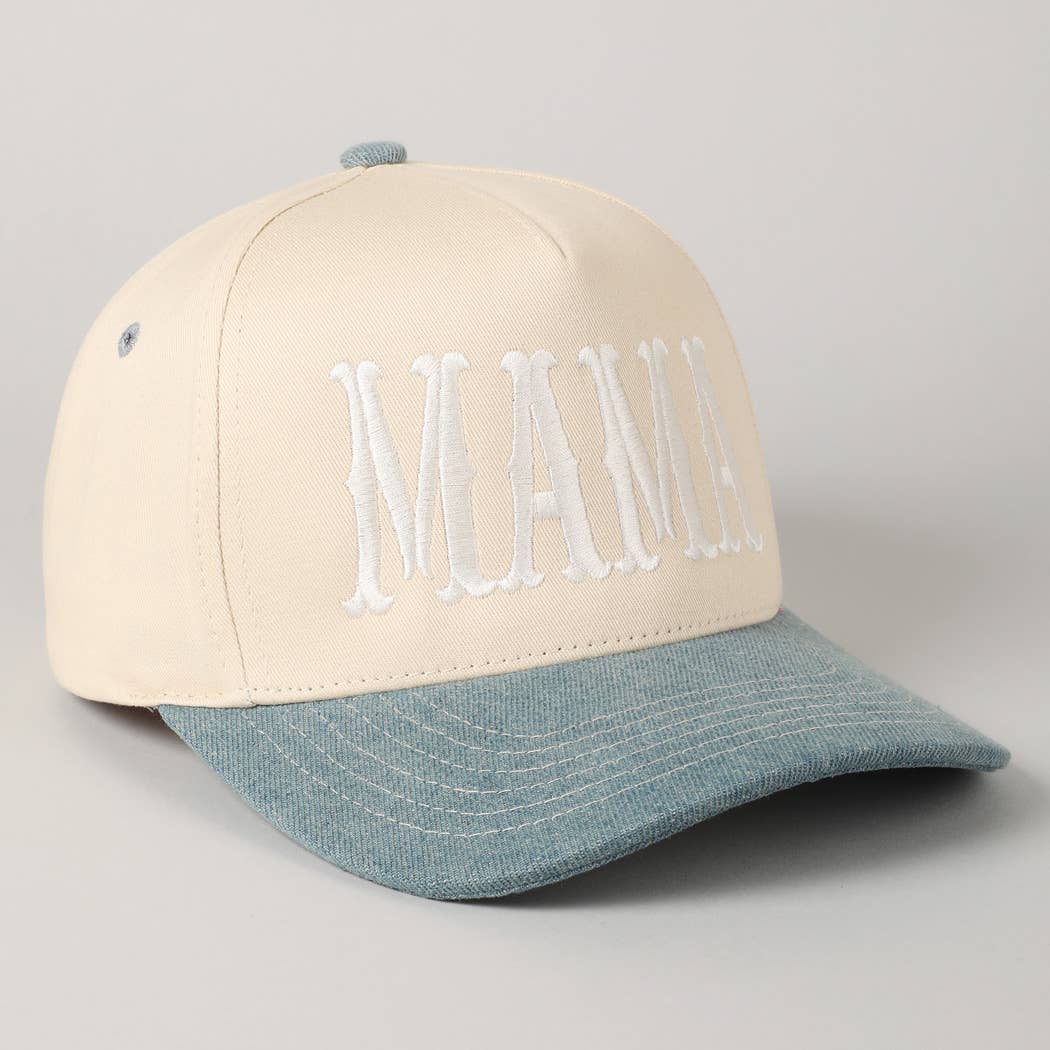 MAMA Typographic Design Embroidery Cap