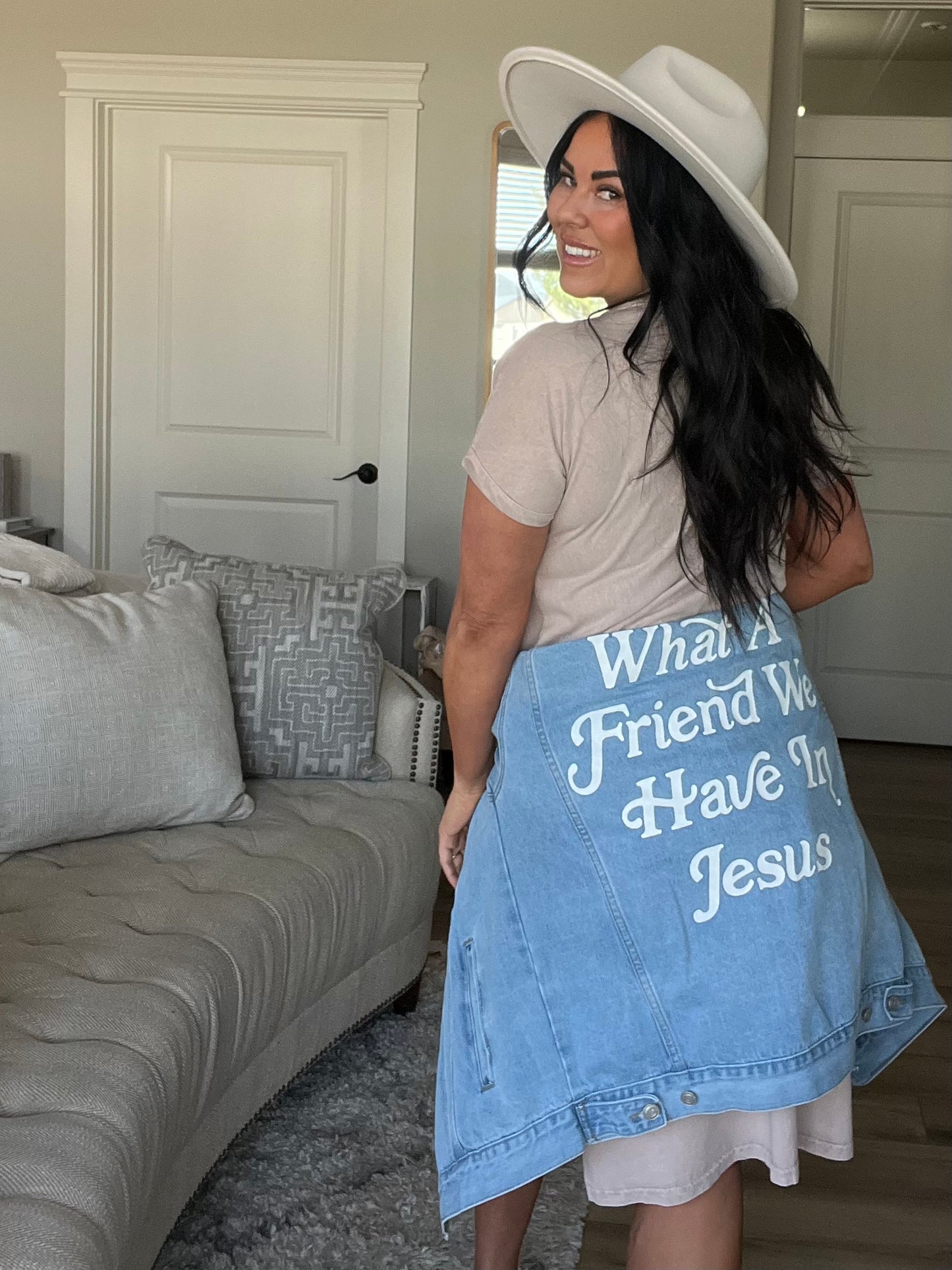 What a Friend In Jesus Denim Jacket
