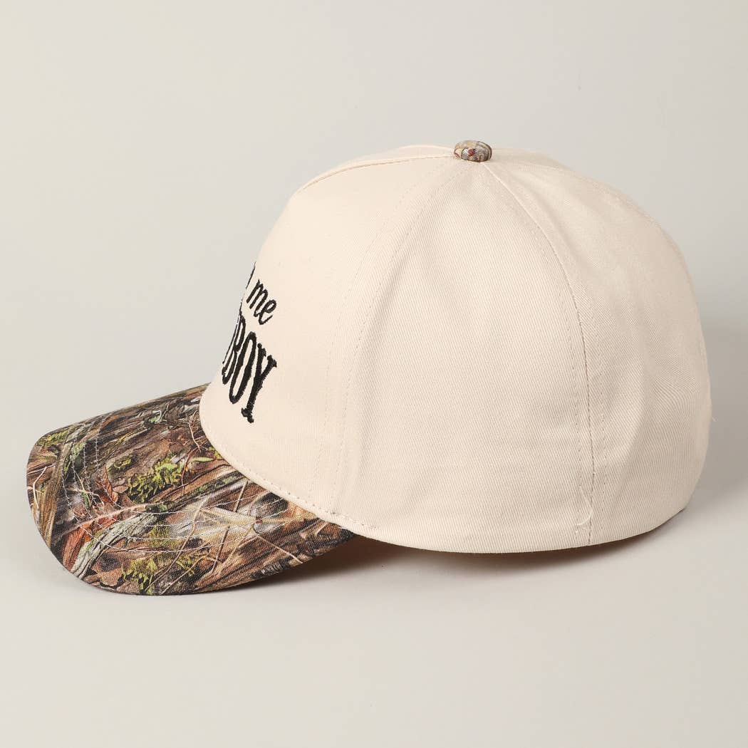 Kiss Me Cowboy Embroidery Realtree Two-Tone Cap