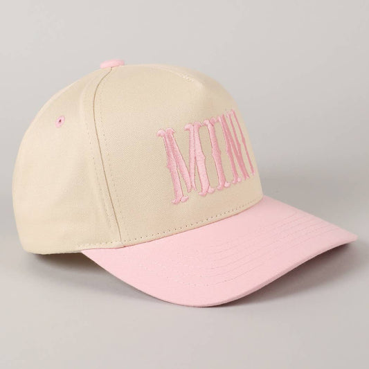MINI Lettering Embroidery Two-Tone Baseball Cap For Kids