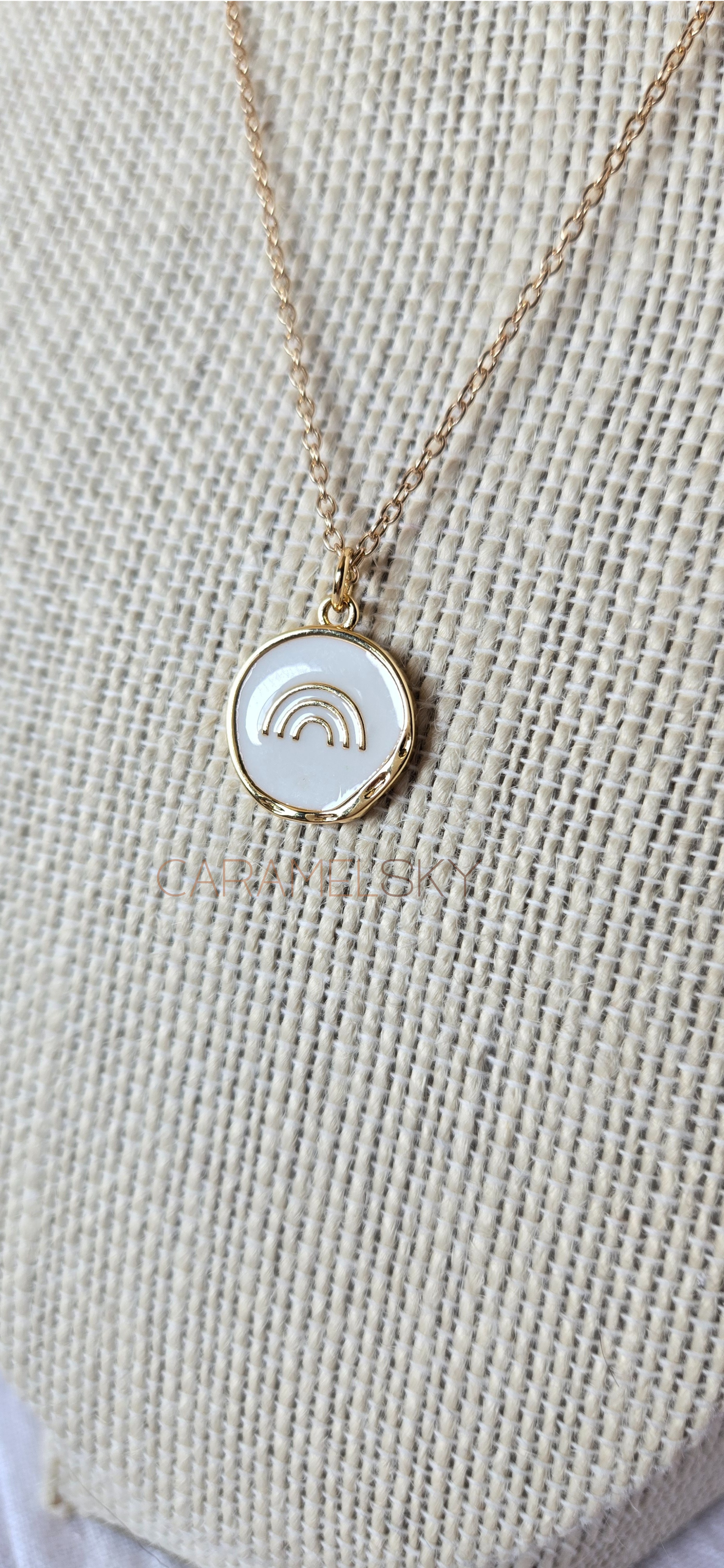 18K Gold Plated Rainbow Pendant Necklace