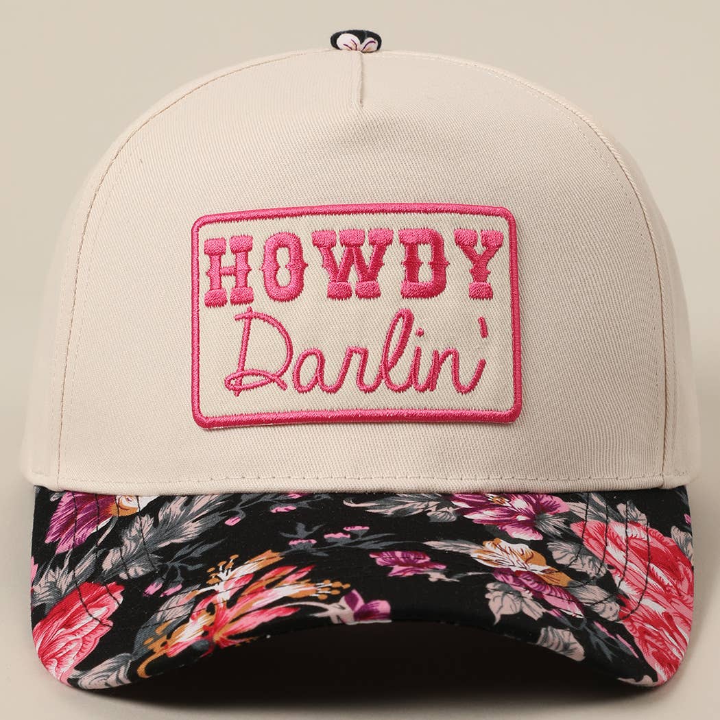 HOWDY Darlin' Embroidery Patch Floral Hat