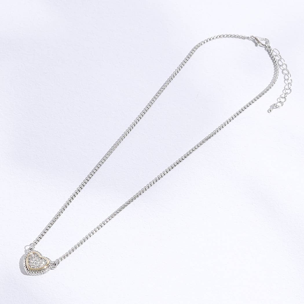 Heart Pendant Multi-Toned Necklace