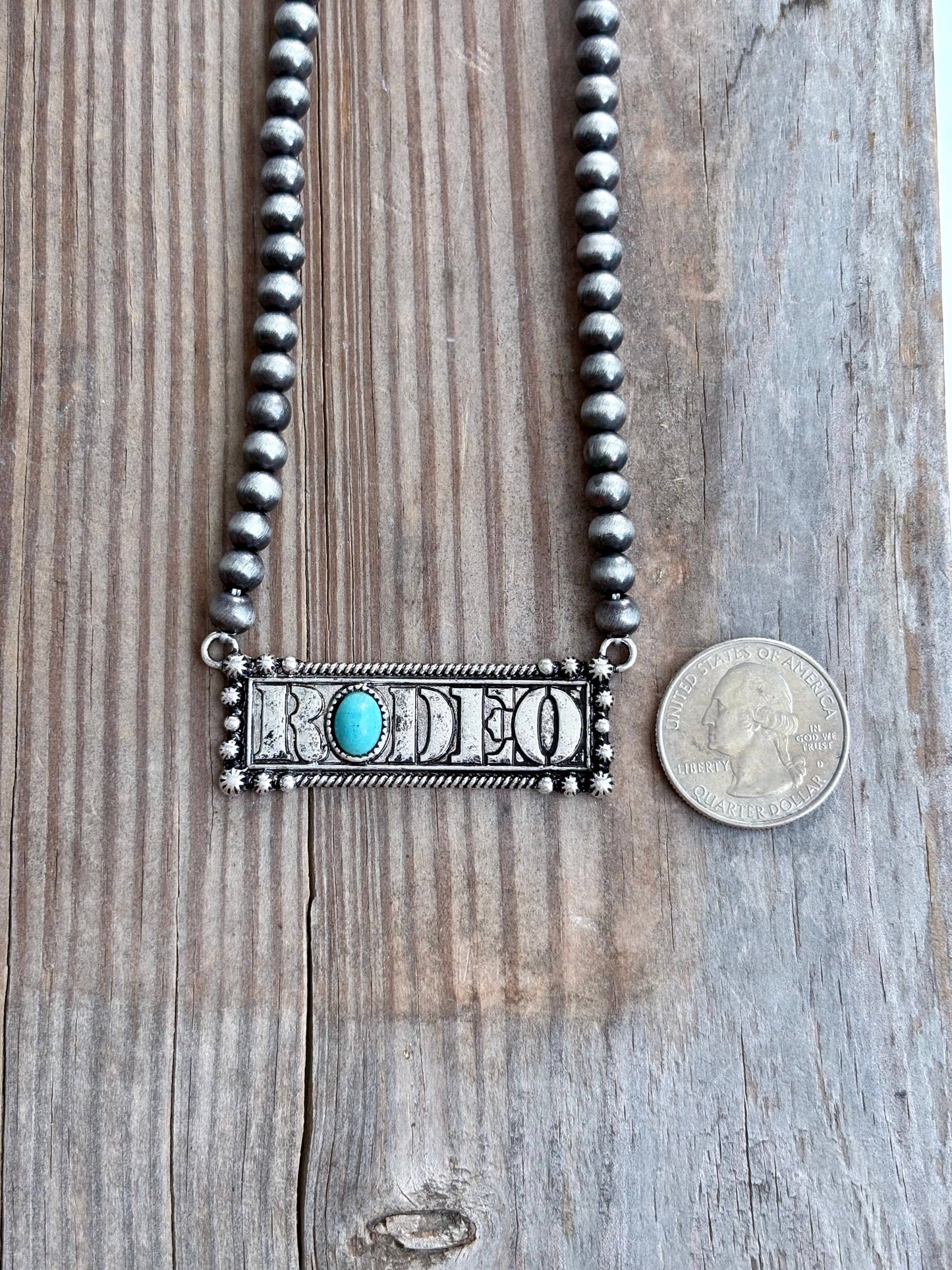 Western Bar Pendant Navajo Pearl Bead Necklace
