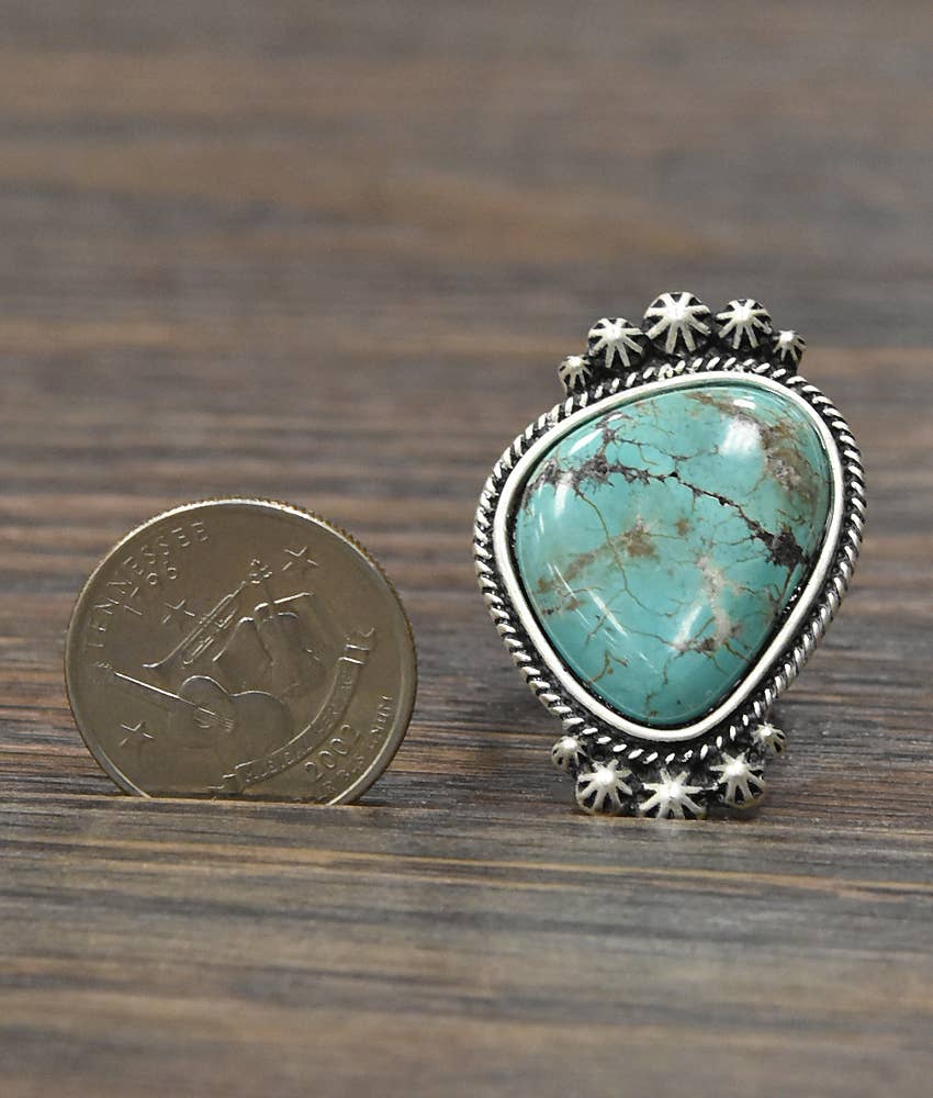 Nova Turquoise Adjustable Ring