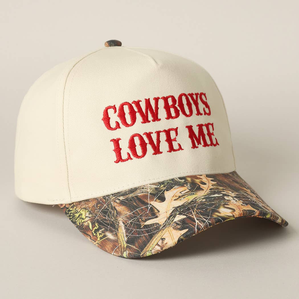 Cowboys Love Me Embroidery Camo Cap