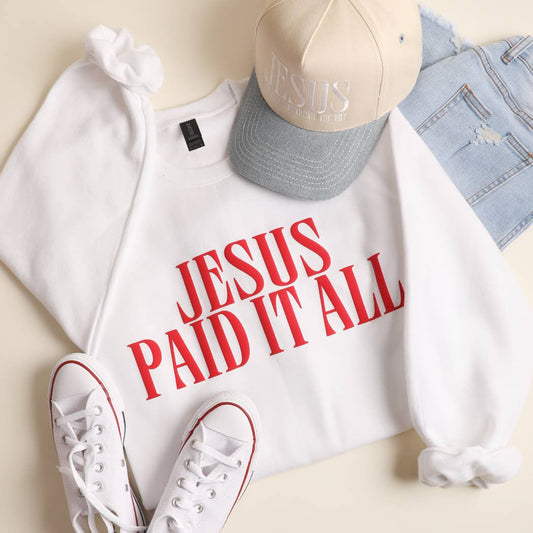 JESUS PAID IT ALL Puff Sweatshirt