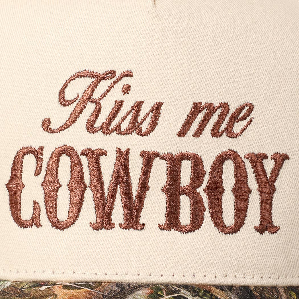 Kiss Me Cowboy Embroidery Realtree Two-Tone Cap