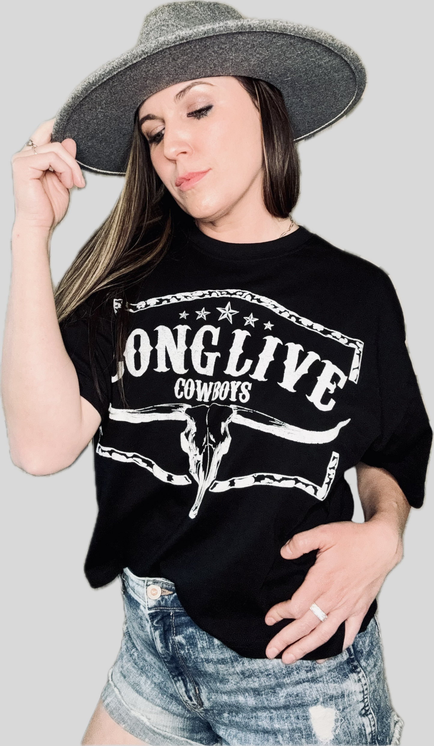 Long Live Cowboys Crop Graphic Tee