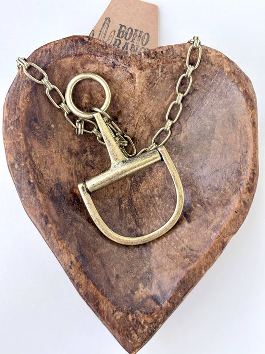 Western Horse Bit Statement Necklace
