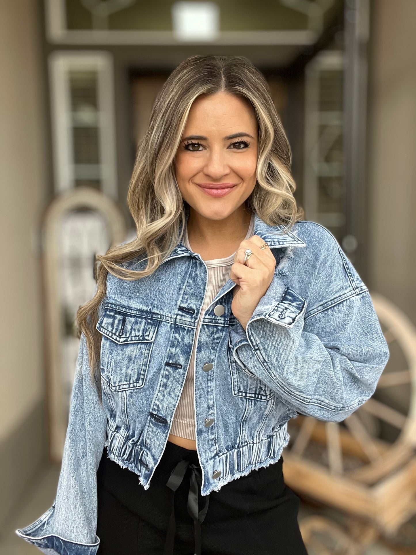 Ripped raw Cropped Denim