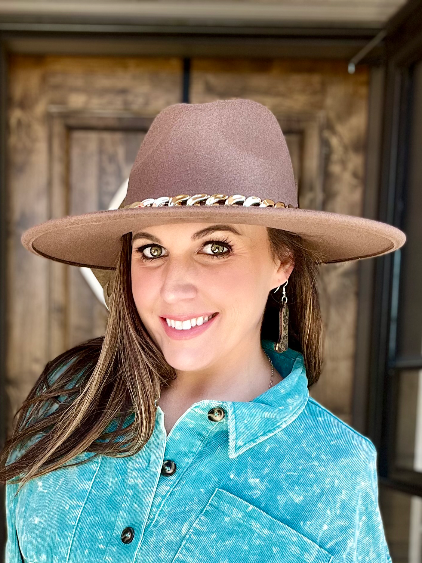 Lainey Flat Brim Chain Hat