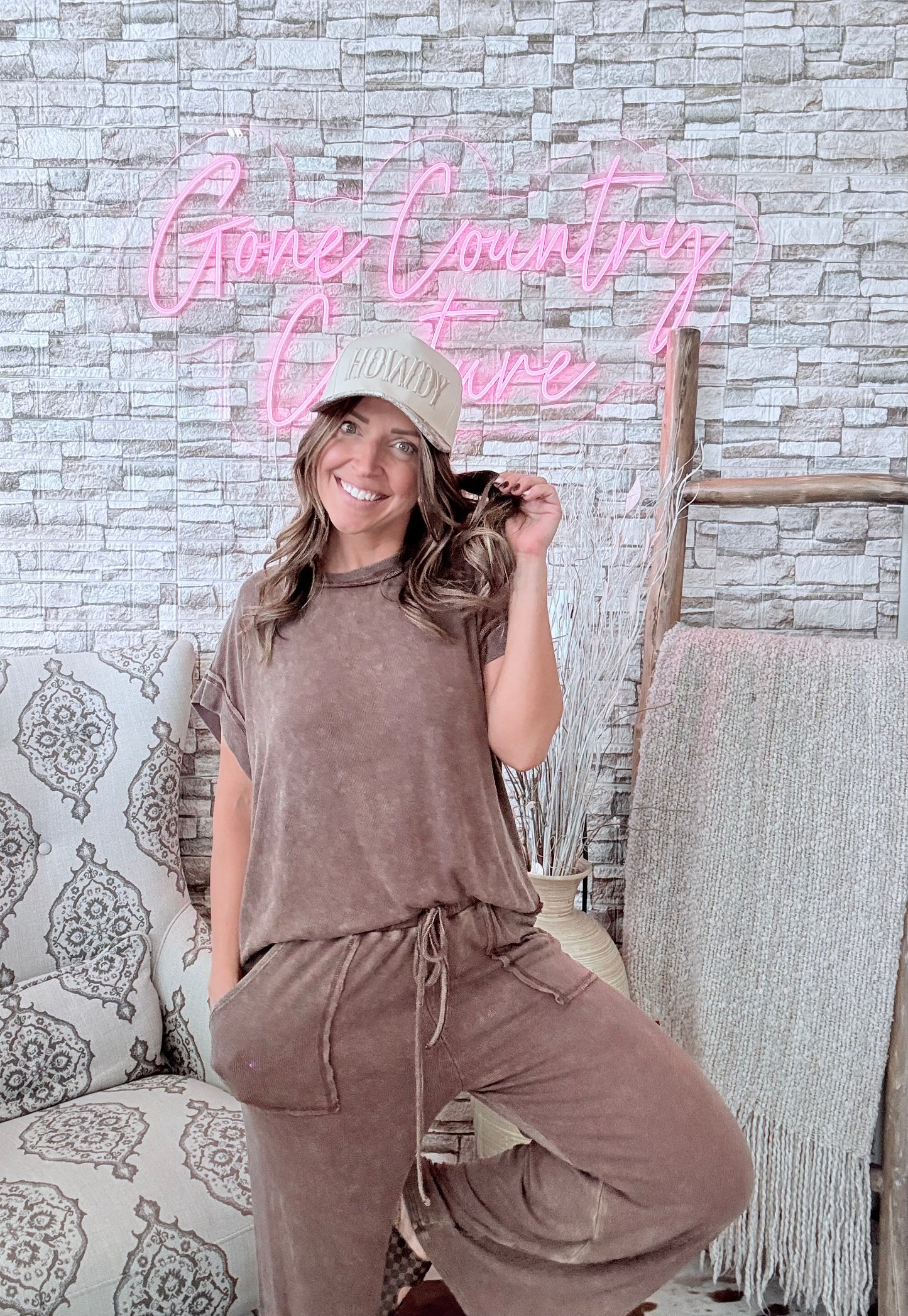 Anna Mineral Wash Ribbed Lounge Set
