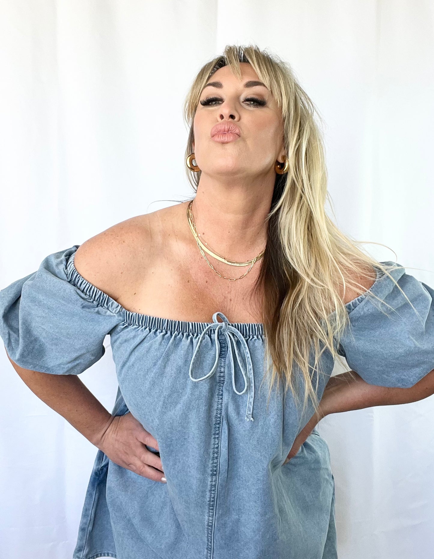 Denim Oversized Babydoll Dress