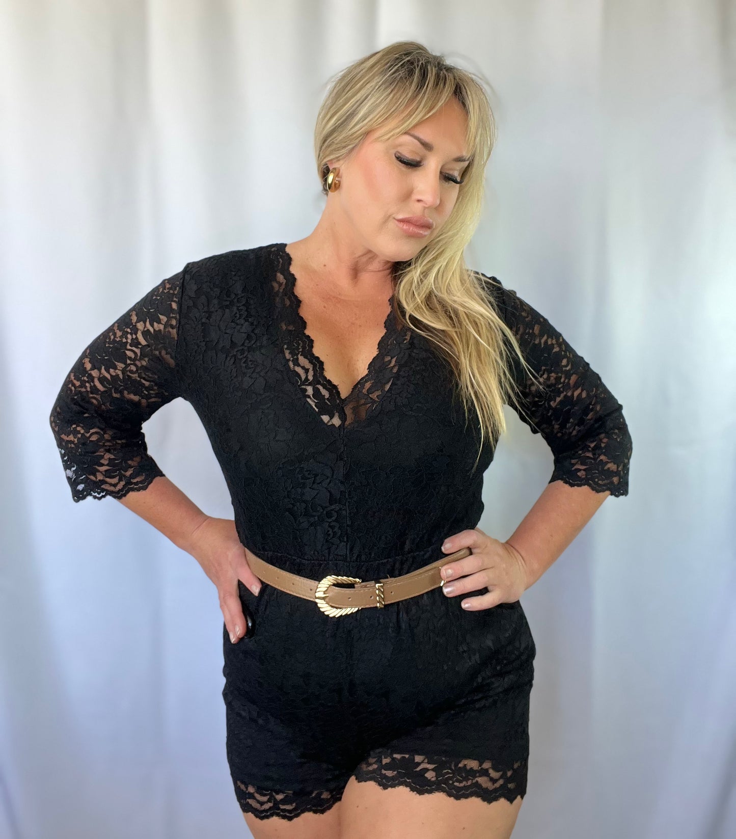 Lainey Lace Up Romper