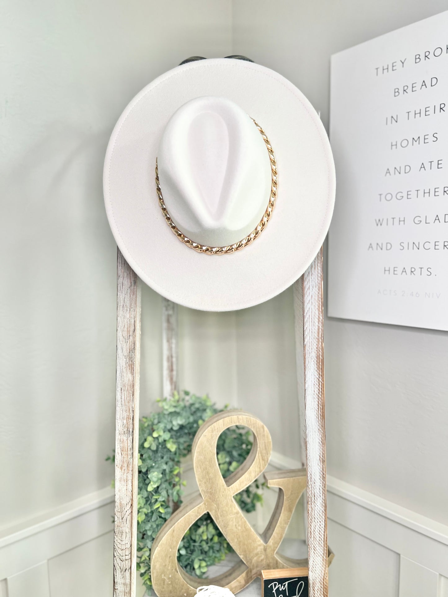 Lainey Flat Brim Chain Hat