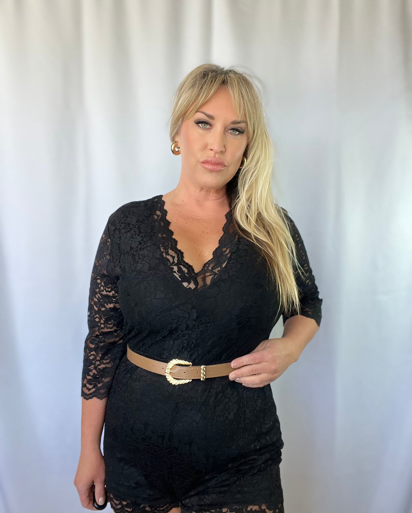 Lainey Lace Up Romper
