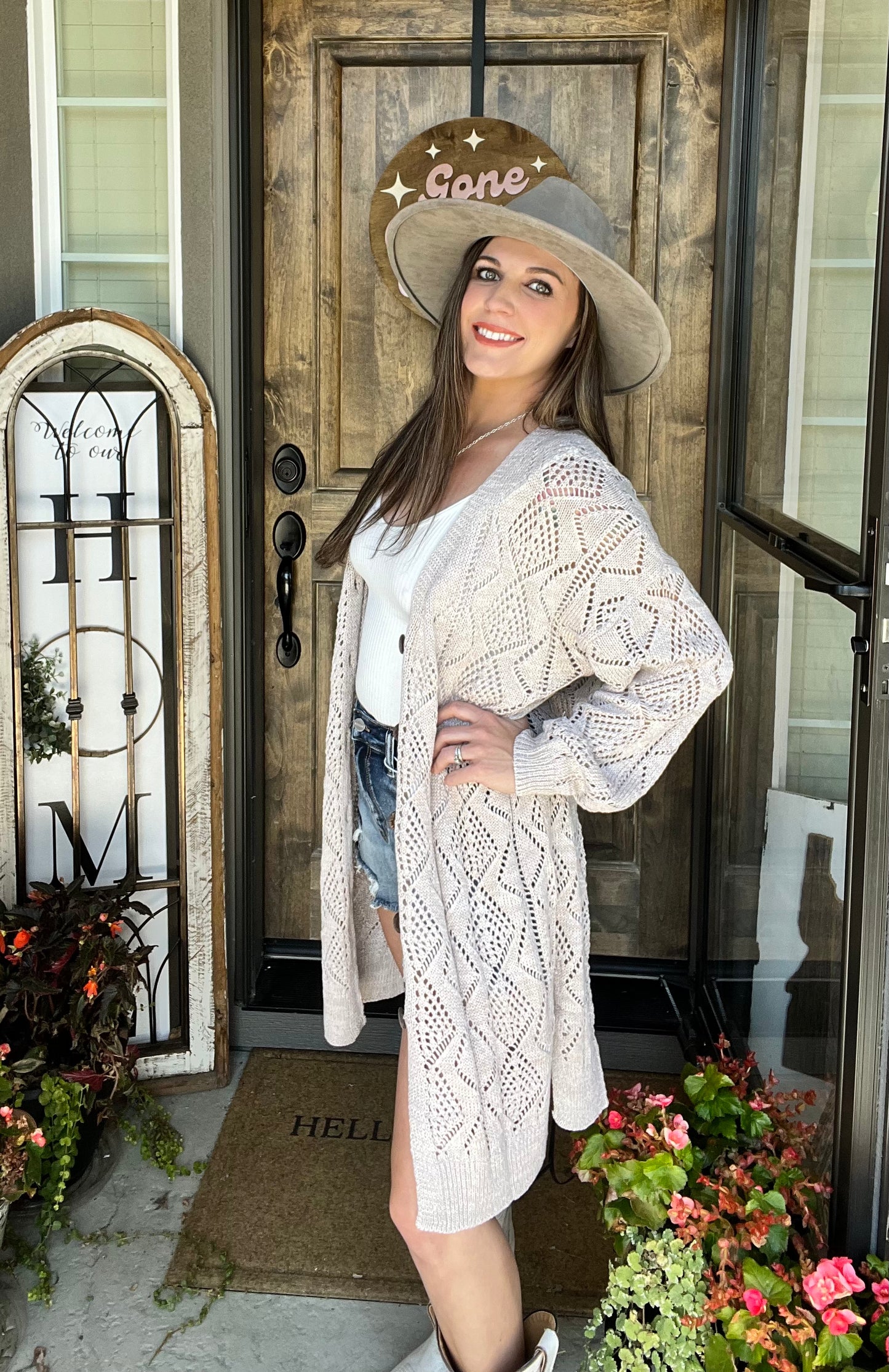 Beige Knit Cardigan