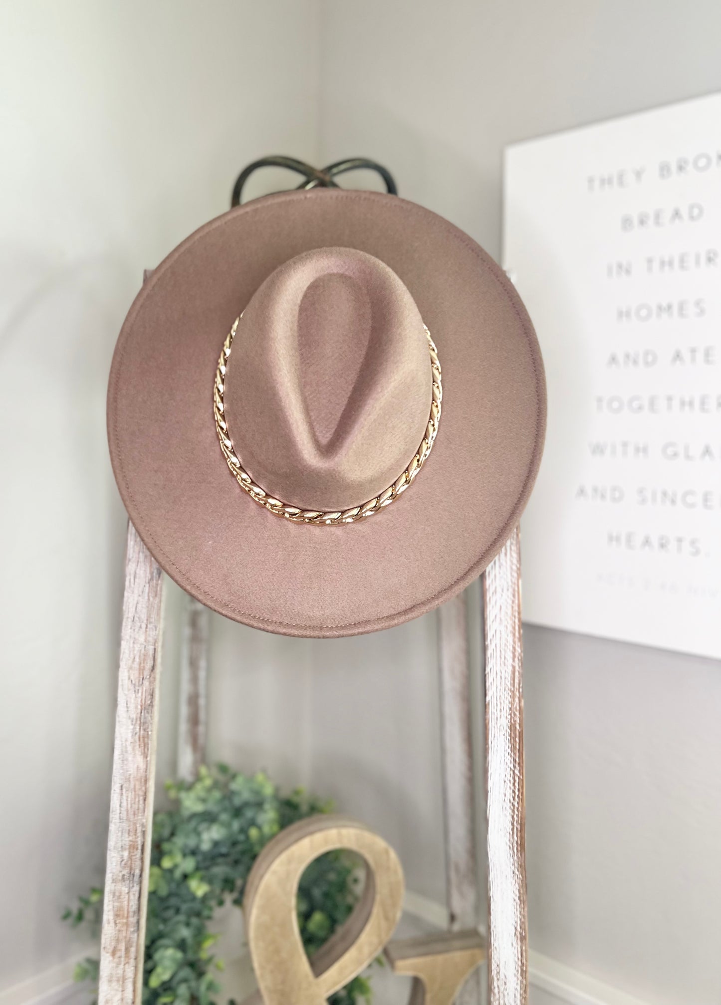 Lainey Flat Brim Chain Hat