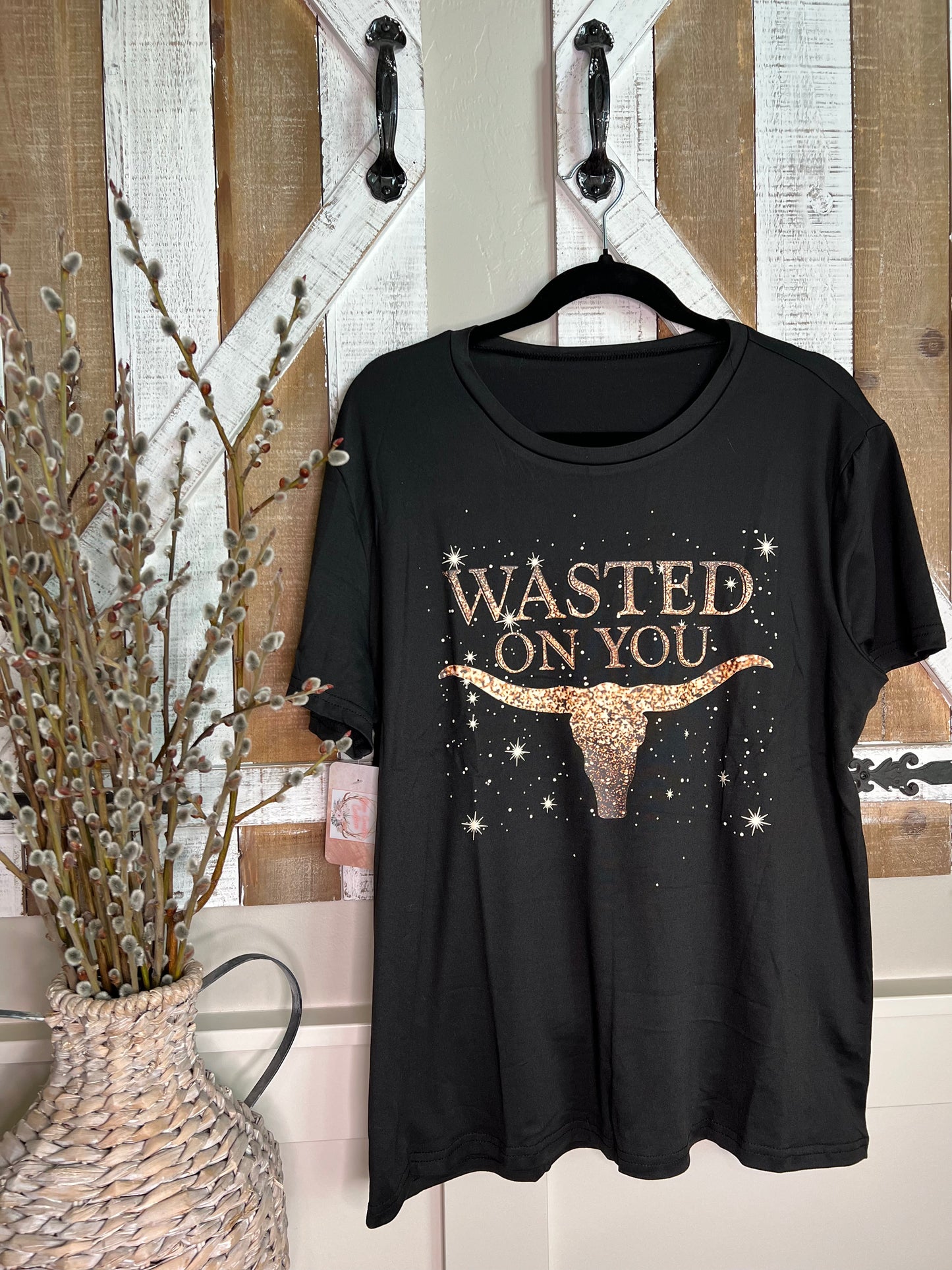 Wasted on you Graphic Tee Black