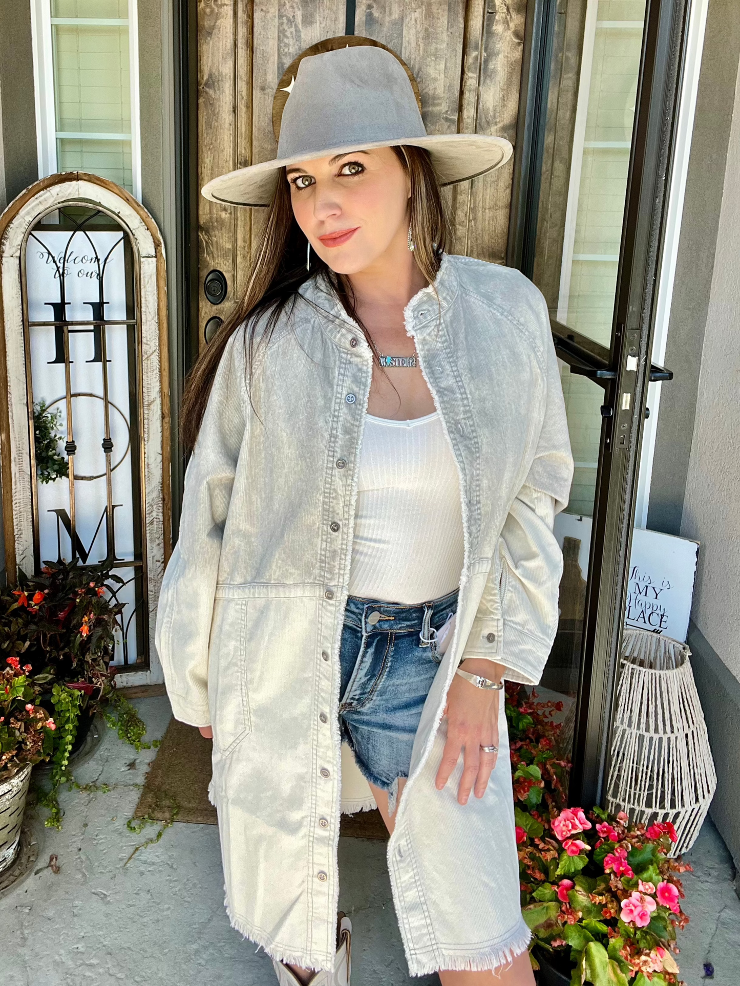 Ombre Denim Long Coat