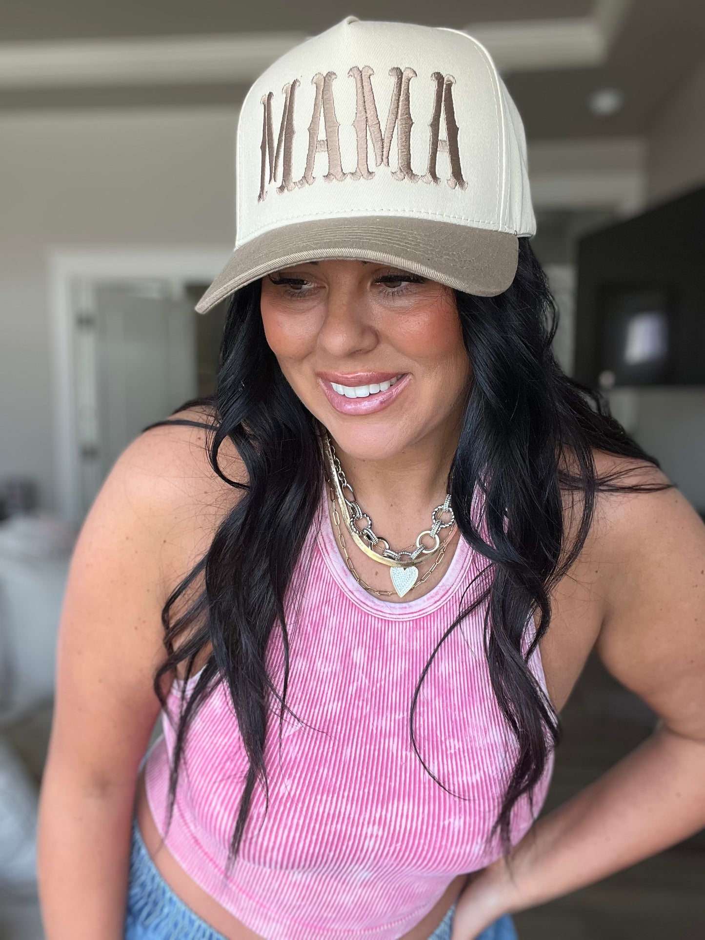 MAMA Typographic Design Embroidery Cap