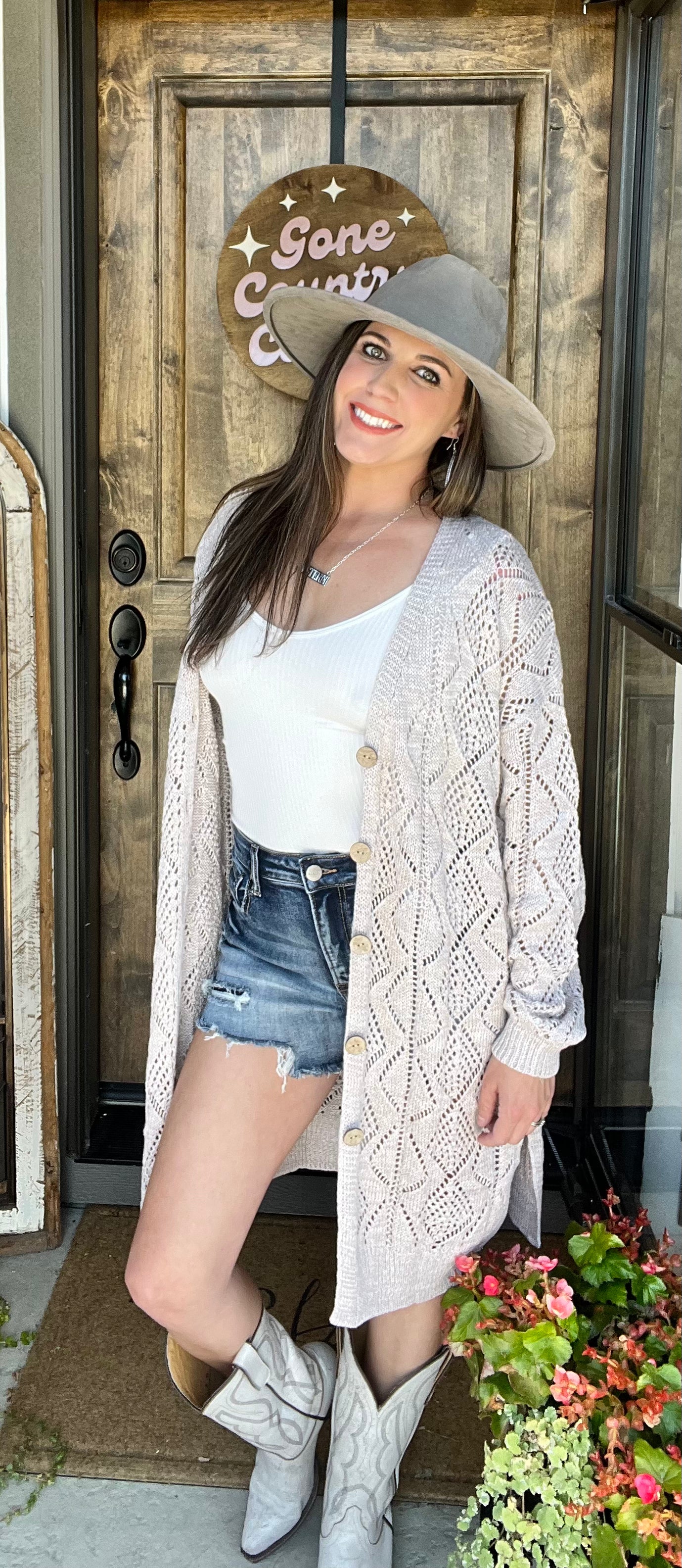 Beige Knit Cardigan