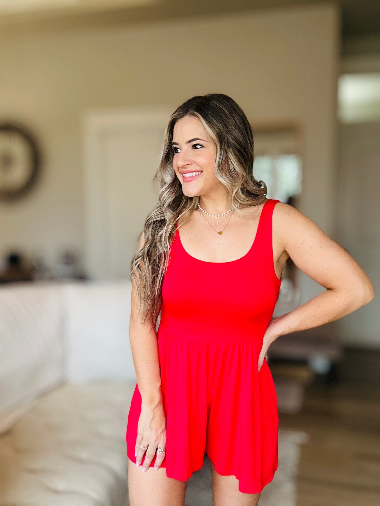 Butter Double Layered Tank Romper