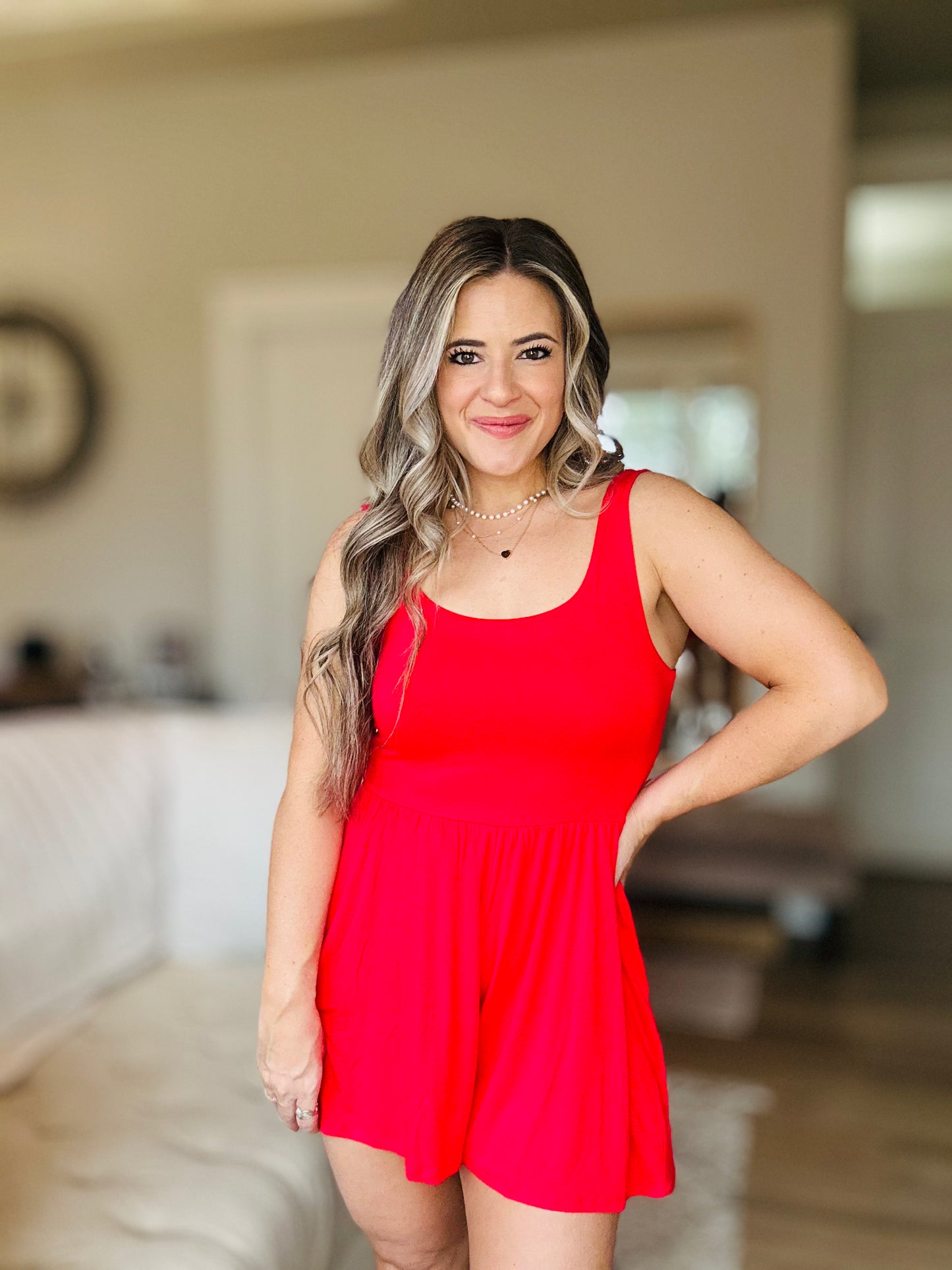 Butter Double Layered Tank Romper