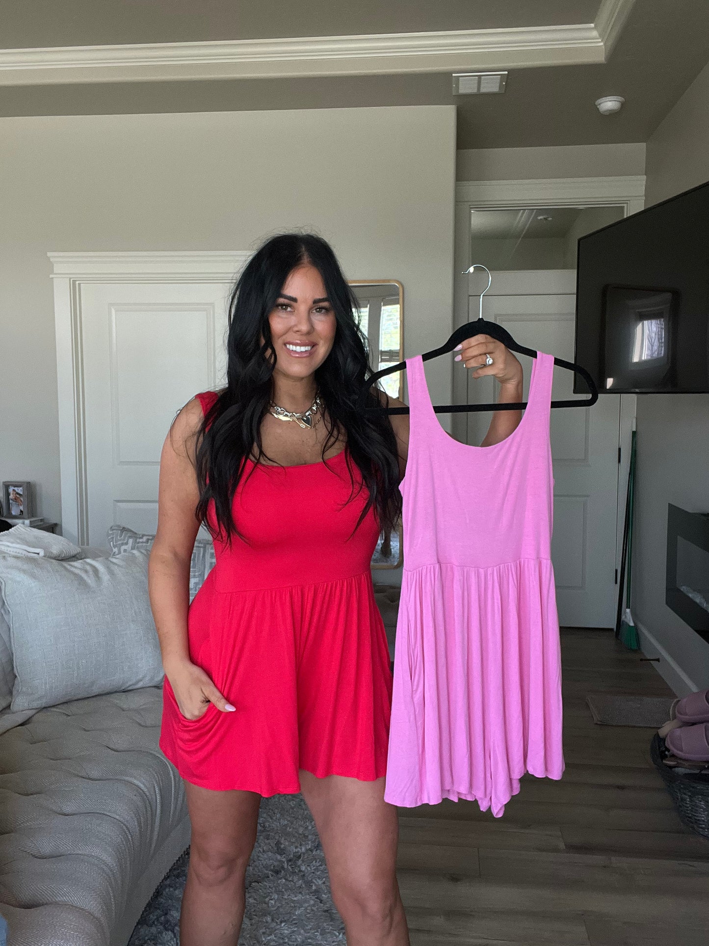 Butter Double Layered Tank Romper