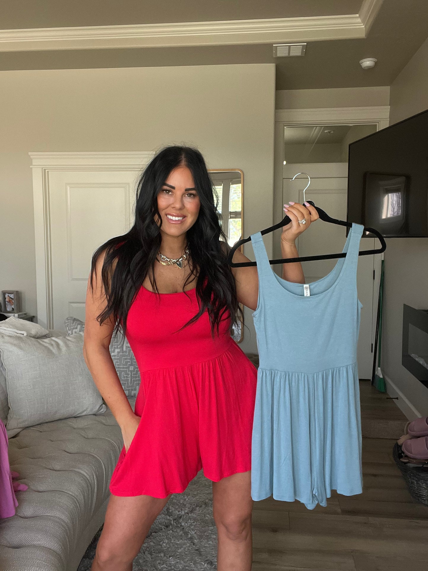Butter Double Layered Tank Romper