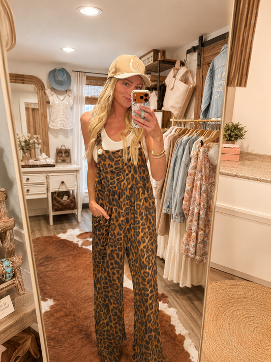 CHEETAH KARYLE BOHO OVERALLS