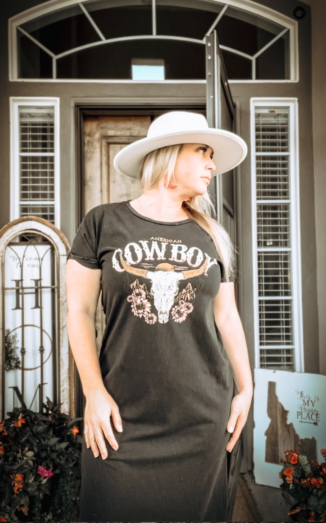 American Cowboy Graphic Tee Dress