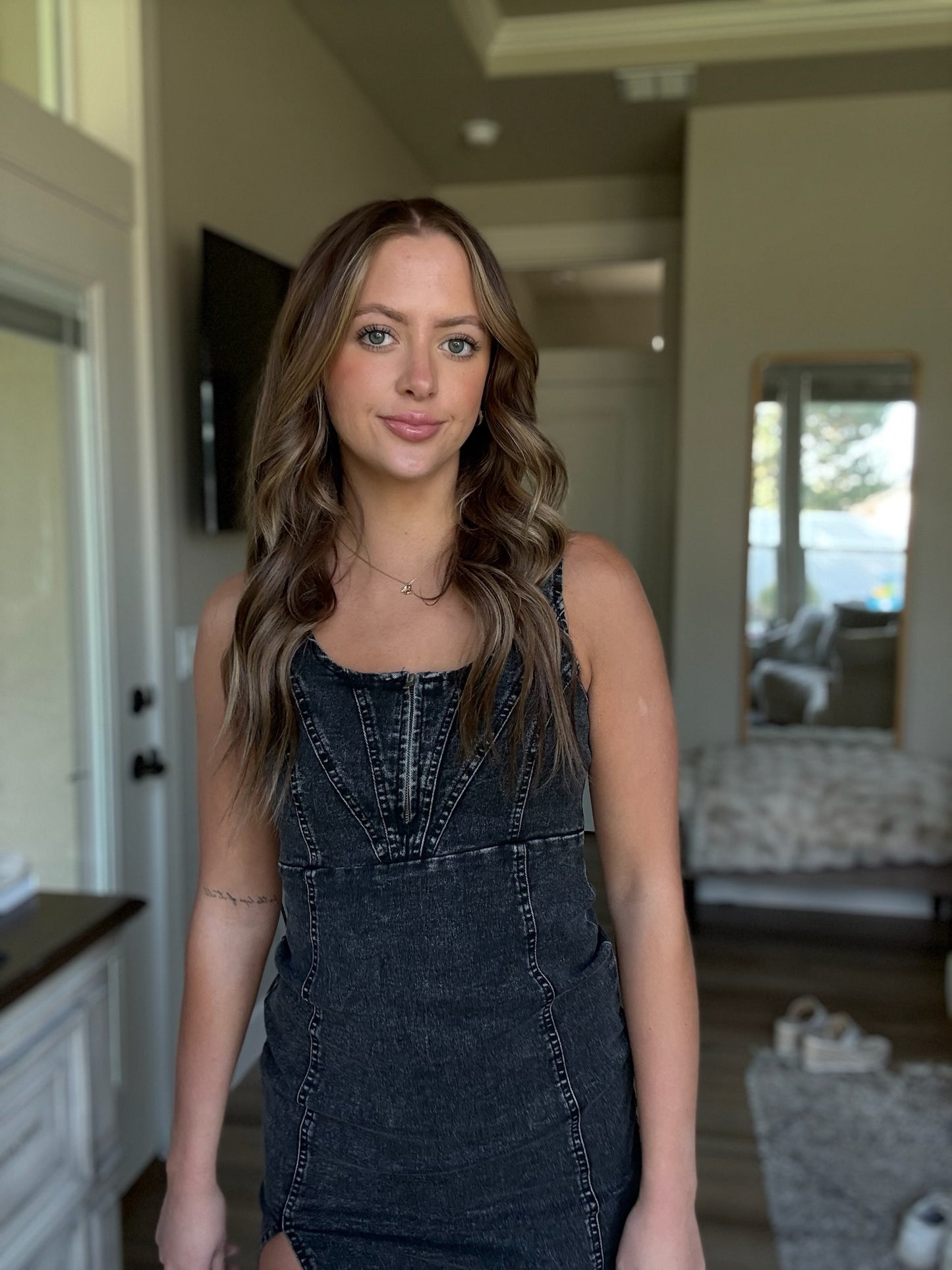 Lexi Slim Split Denim Dress