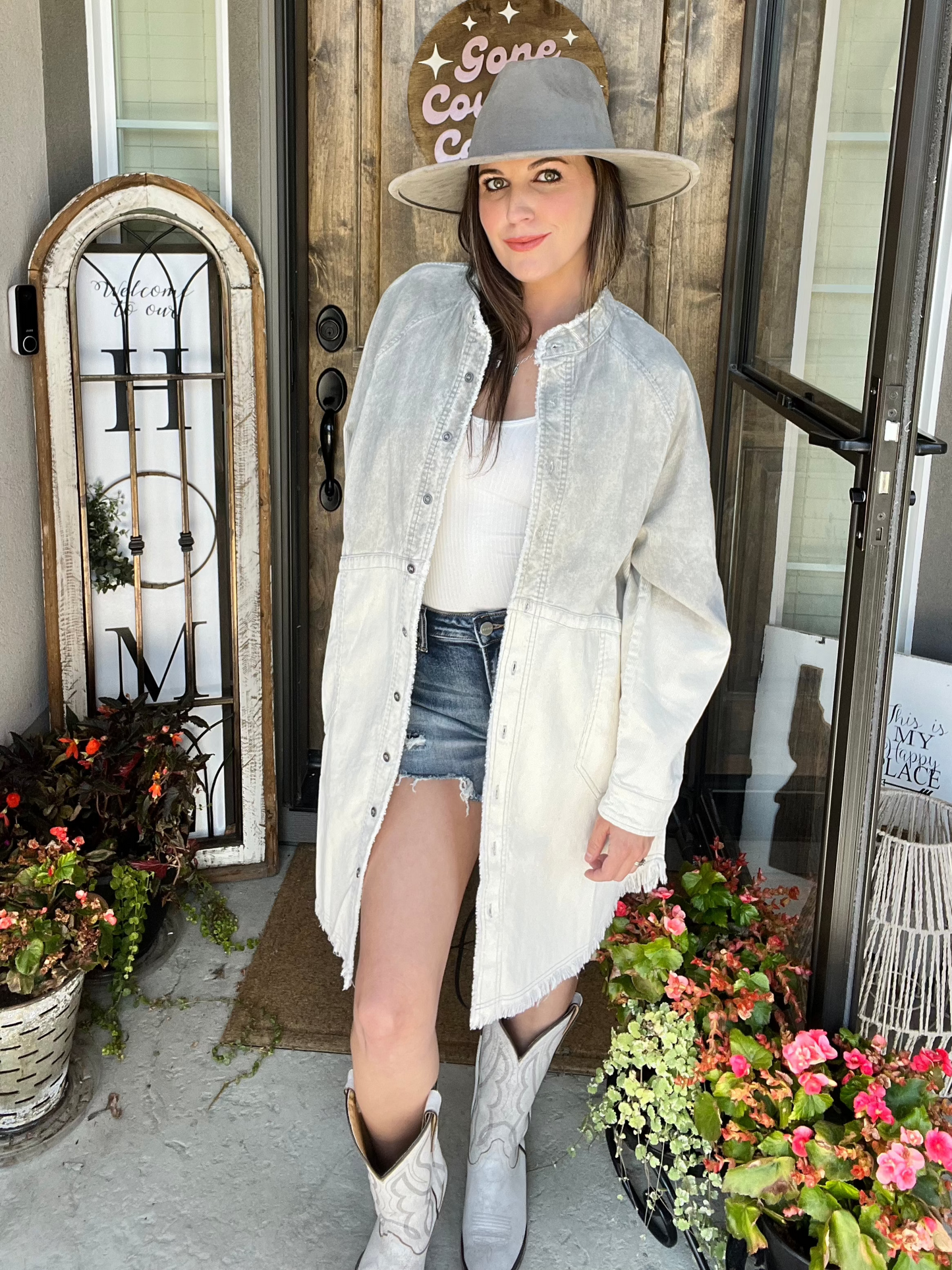 Ombre Denim Long Coat