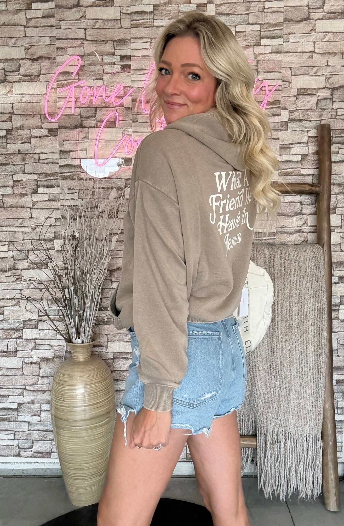 What a Friend in Jesus Brown Hoodie